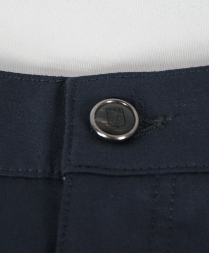 ERMENEGILDO ZEGNA - Navy 5-Pocket Twill Weave Logo Pants - 38W