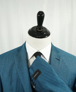 ERMENEGILDO ZEGNA - Teal Blue Herringbone “95% Cashmere & Silk” Blazer - 46R