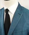 ERMENEGILDO ZEGNA - Teal Blue Herringbone “95% Cashmere & Silk” Blazer - 46R