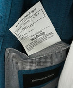 ERMENEGILDO ZEGNA - Teal Blue Herringbone “95% Cashmere & Silk” Blazer - 46R