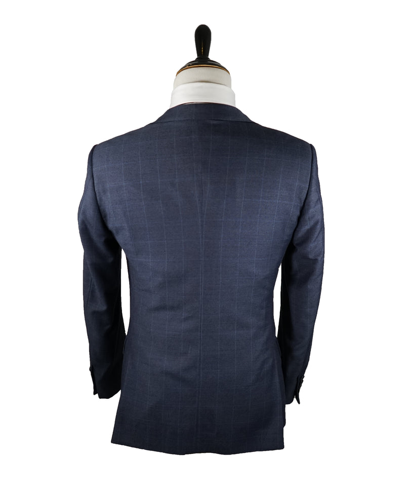 ERMENEGILDO ZEGNA -Blue Windowpane 2-Button Blazer Slim Fit- 38R