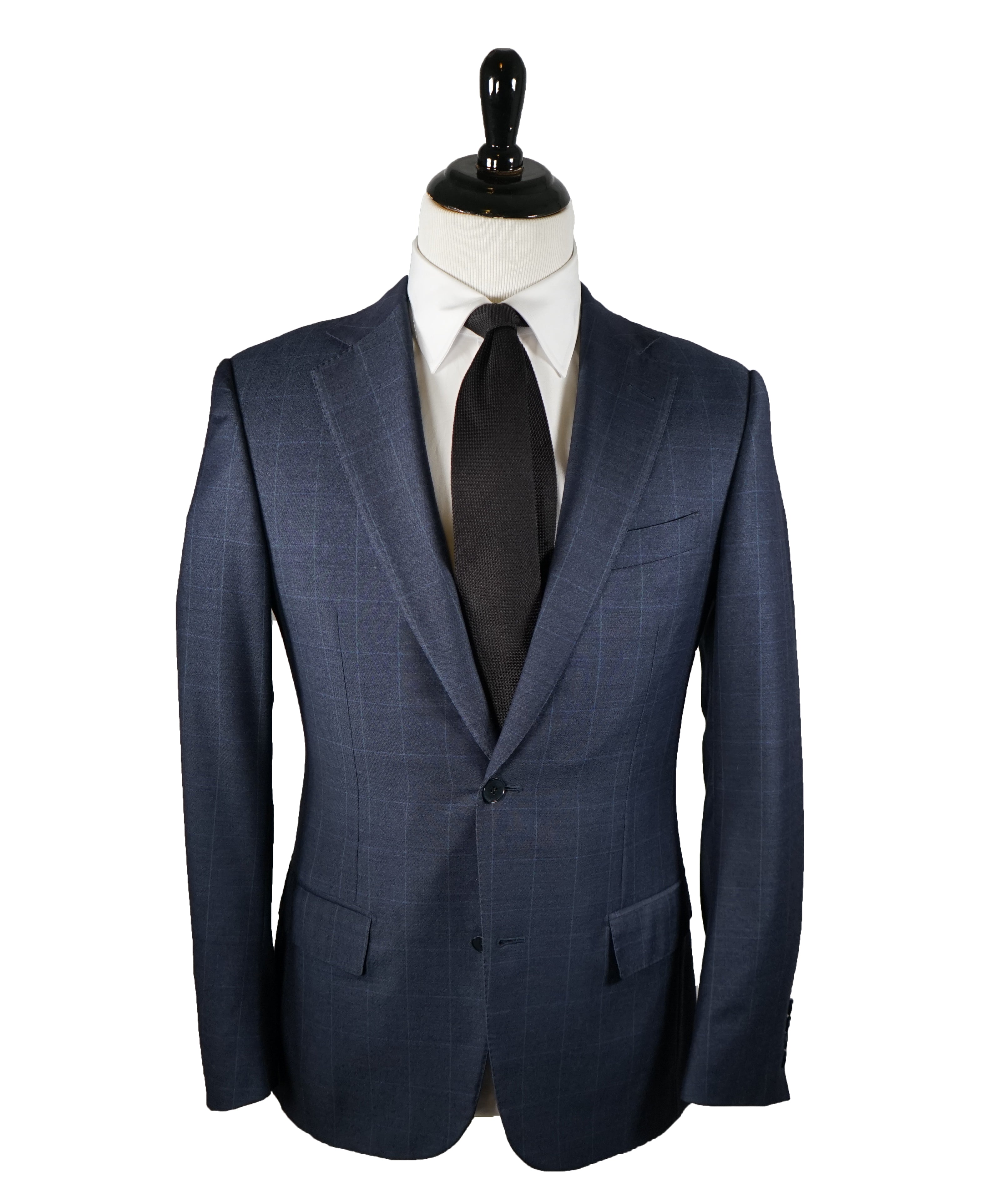 ERMENEGILDO ZEGNA -Blue Windowpane 2-Button Blazer Slim Fit- 38R