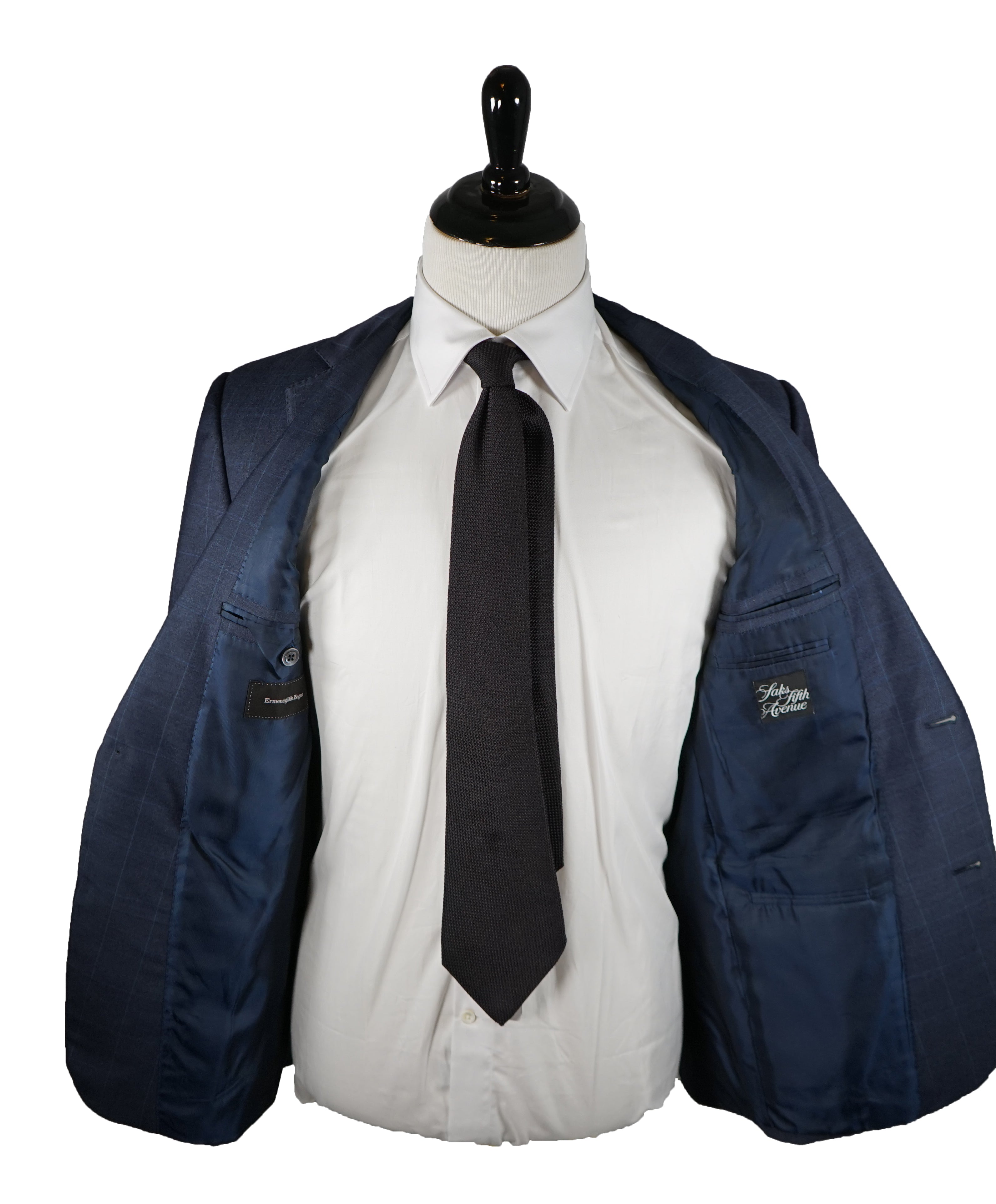 ERMENEGILDO ZEGNA -Blue Windowpane 2-Button Blazer Slim Fit- 38R