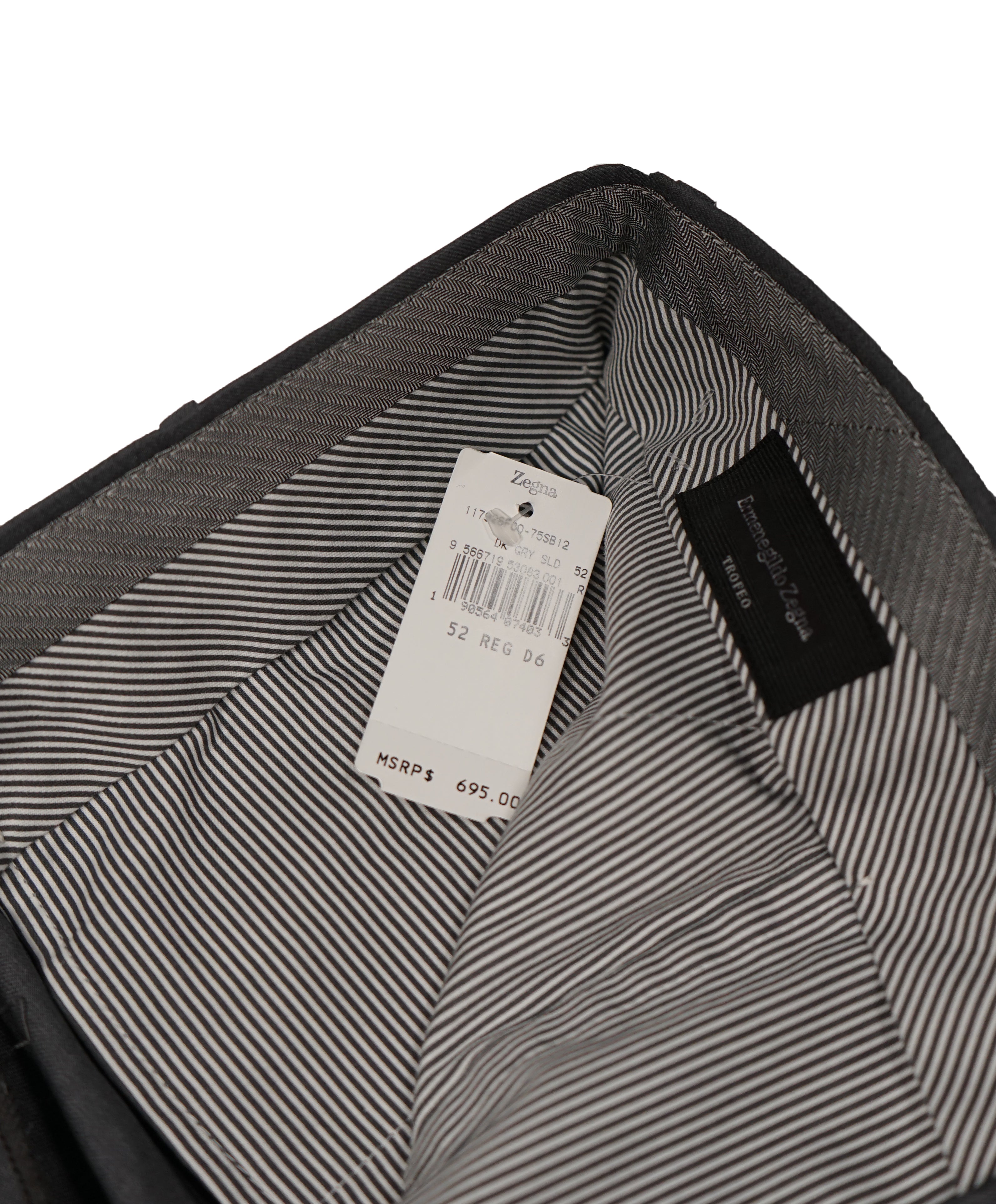 ERMENEGILDO ZEGNA - Medium Gray “TROFEO" Flat Front Wool Trousers  - 35W