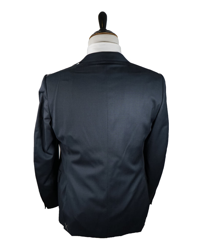ERMENEGILDO ZEGNA -“Multiseason" Navy & Blue Birdseye Notch Lapel Suit - 40S