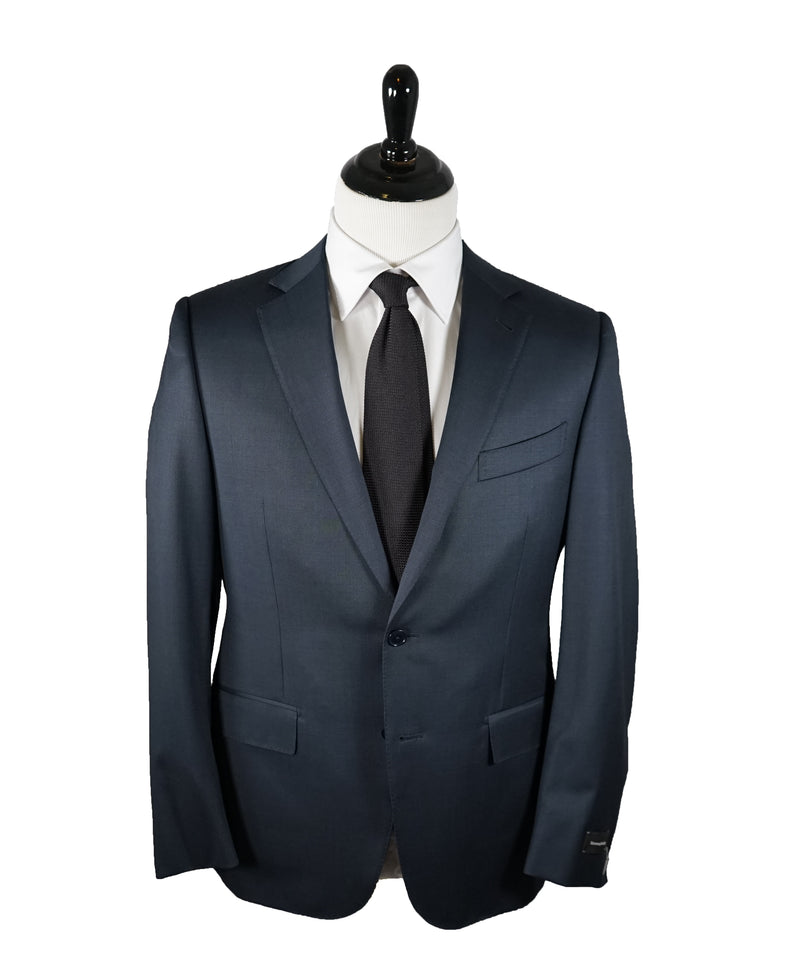 ERMENEGILDO ZEGNA -“Multiseason" Navy & Blue Birdseye Notch Lapel Suit - 40S