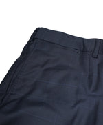 ERMENEGILDO ZEGNA - Navy & Blue Plaid Flat Front Wool Trousers  - 41W