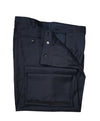 ERMENEGILDO ZEGNA - Navy & Blue Plaid Flat Front Wool Trousers  - 41W
