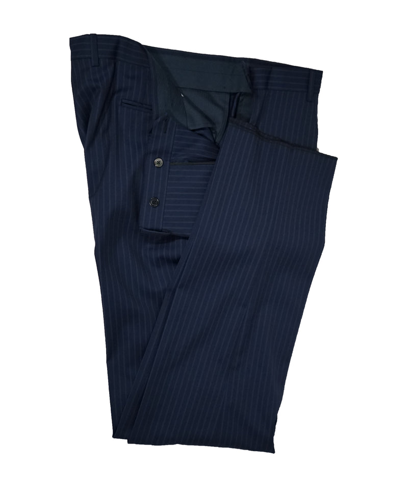 ERMENEGILDO ZEGNA - Navy & Blue Striped Suit - 48R