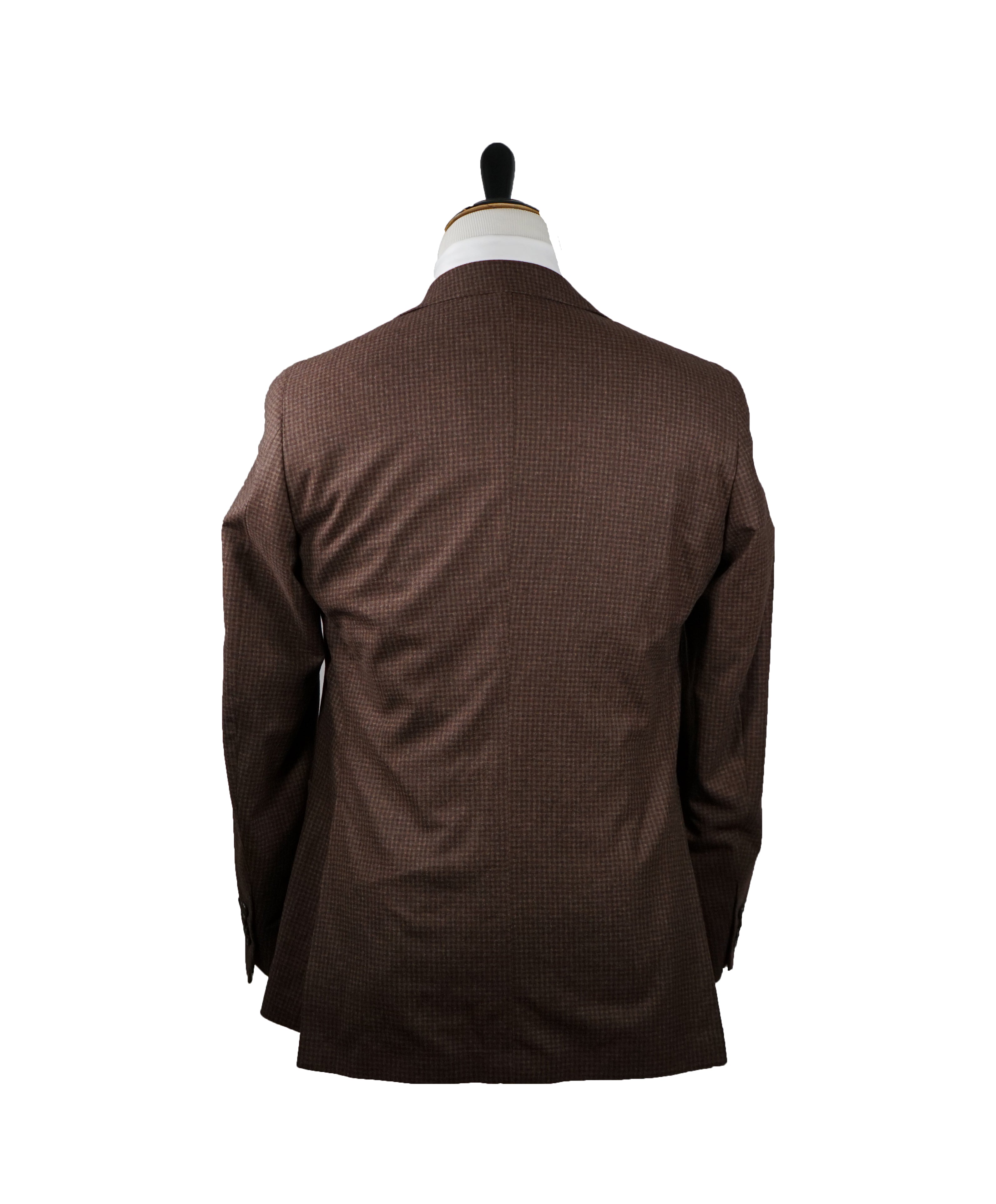 ERMENEGILDO ZEGNA CLOTH - 14 Microns Brown Check Cashmere/Silk/Wool Blazer - 40R