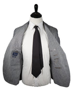 FACONNABLE - Gray & Blue Chalk Stripe Linen Blend Suit - 38S