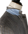 FACONNABLE - Gray & Blue Chalk Stripe Linen Blend Suit - 38S