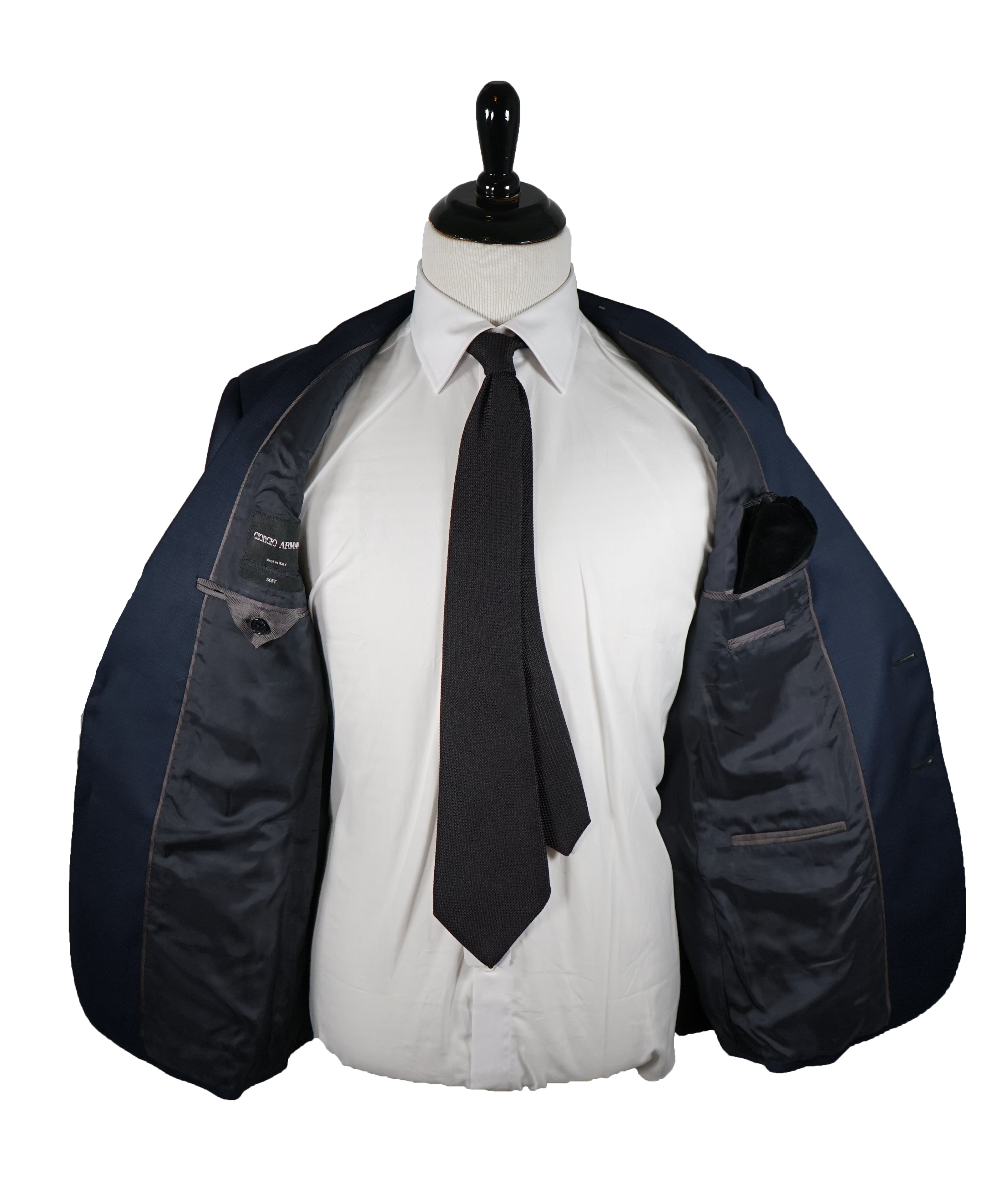 GIORGIO ARMANI - Blue Check Basket Weave “SOFT” Collection Suit - 40R