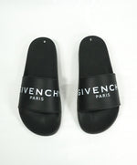 GIVENCHY - Iconic Black Monogram Logo Slides Sandals - 8