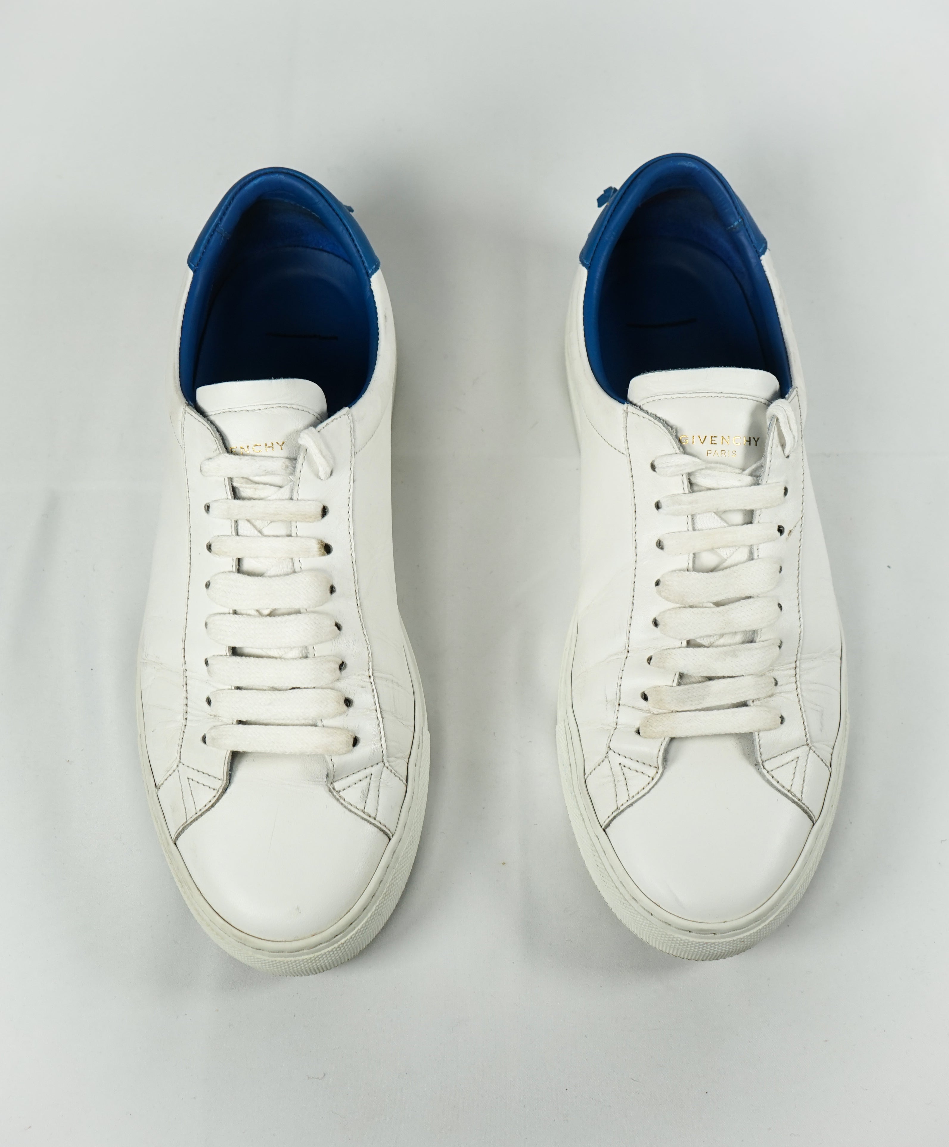 GIVENCHY - “Knot” White Iconic Sneaker With Blue & Gold Logo Back - 9