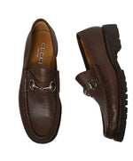 GUCCI - Horse-bit Loafers Brown Iconic Style - 10.5