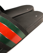 GUCCI - Iconic Green & Red Stripe Slides "72" Slippers - 11