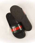 GUCCI - Iconic Green & Red Stripe Slides "72" Slippers - 11