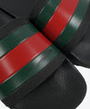 GUCCI - Iconic Green & Red Stripe Slides "72" Slippers - 9