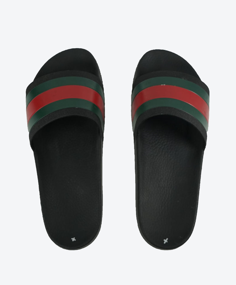 GUCCI - Iconic Green & Red Stripe Slides "72" Slippers - 13