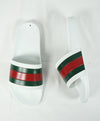 GUCCI - Iconic Green & Red Slides "72" White Slippers - 8