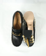 GUCCI - "Vegas" Spike Platform Heel With Gold GG Logo Pearls - 8