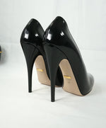GUCCI - Black Patent Leather Round Toe High Heel Pumps- 7
