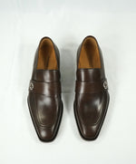 GUCCI - "Broadwick" Brown GG Logo Strap Loafers - 8