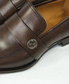 GUCCI - "Broadwick" Brown GG Logo Strap Loafers - 8