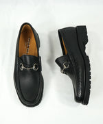 GUCCI - Horse-bit Lug Sole Loafers Black Iconic Style - 10