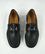 GUCCI - Horse-bit Lug Sole Loafers Black Iconic Style - 8.5