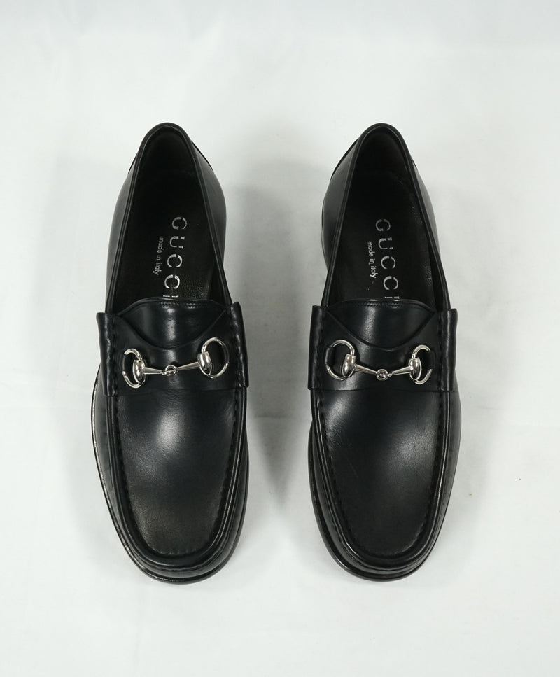 GUCCI - Horse-bit Leather sole Loafers Black Iconic Style - 7.5