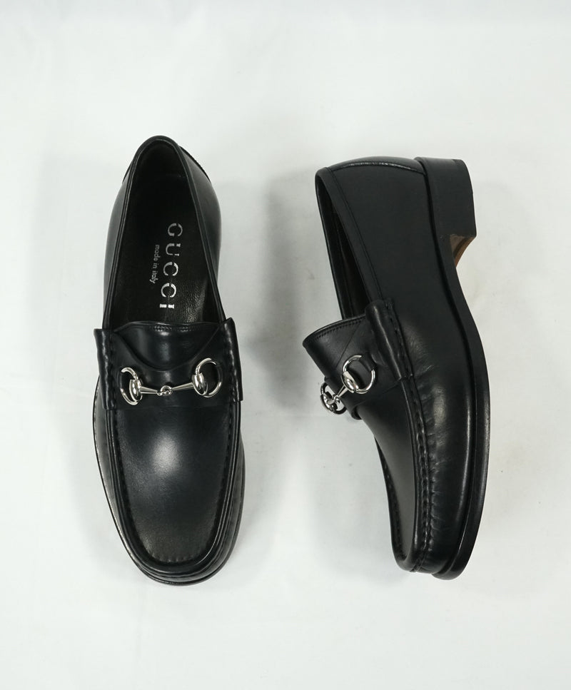 GUCCI - Horse-bit Leather sole Loafers Black Iconic Style - 7.5