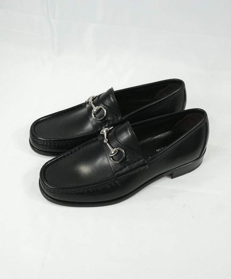 GUCCI - Horse-bit Leather sole Loafers Black Iconic Style - 7.5
