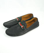 GUCCI - Black Horse-Bit Driving Loafers With Web Detail - 12.5
