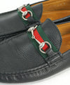 GUCCI - Black Horse-Bit Driving Loafers With Web Detail - 12.5