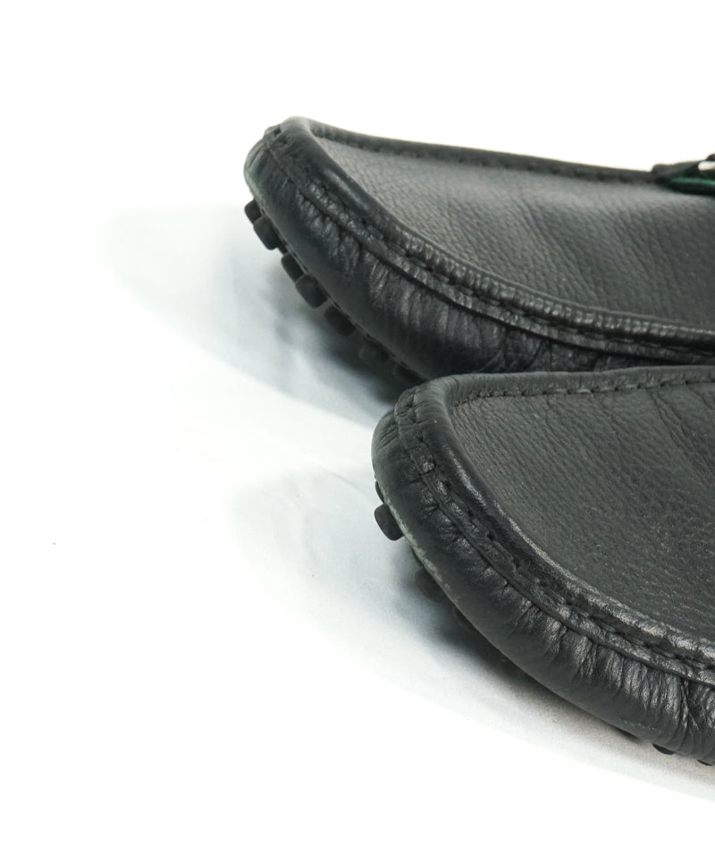 GUCCI - Black Horse-Bit Driving Loafers With Web Detail - 12.5