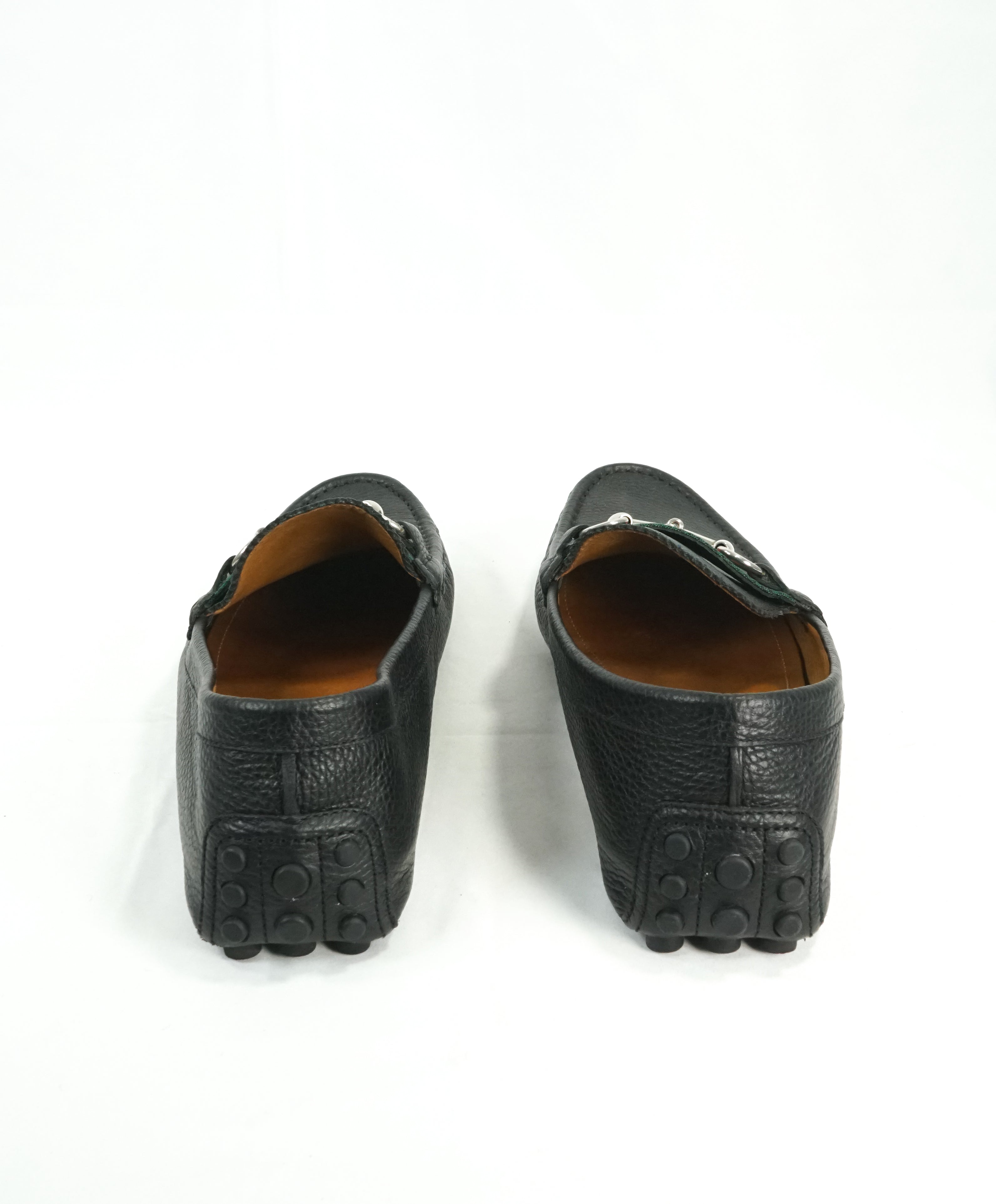 GUCCI - Black Horse-Bit Driving Loafers With Web Detail - 12.5