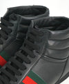 GUCCI -Red & Green Logo Stripe GG High-Top Black Sneakers - 6G / 6.5 US
