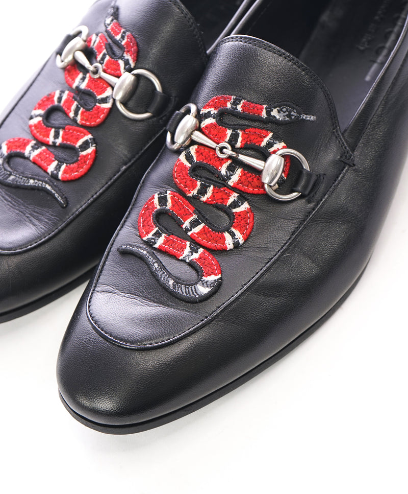 Gucci leather shop loafer with kingsnake