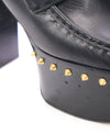 GUCCI - "Vegas" Spike Platform Heel With Gold GG Logo Pearls - 8.5