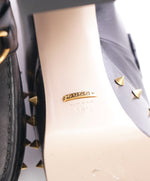 GUCCI - "Vegas" Spike Platform Heel With Gold GG Logo Pearls - 8.5