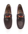 GUCCI - Horse-bit Leather sole Loafers Brown With Logo Detail Iconic Style - 9.5