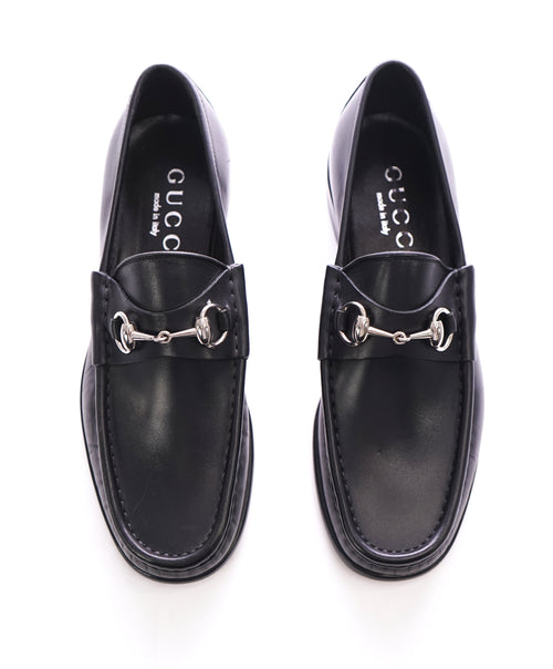 GUCCI - Horse-bit Leather sole Loafers Black Iconic Style - 8