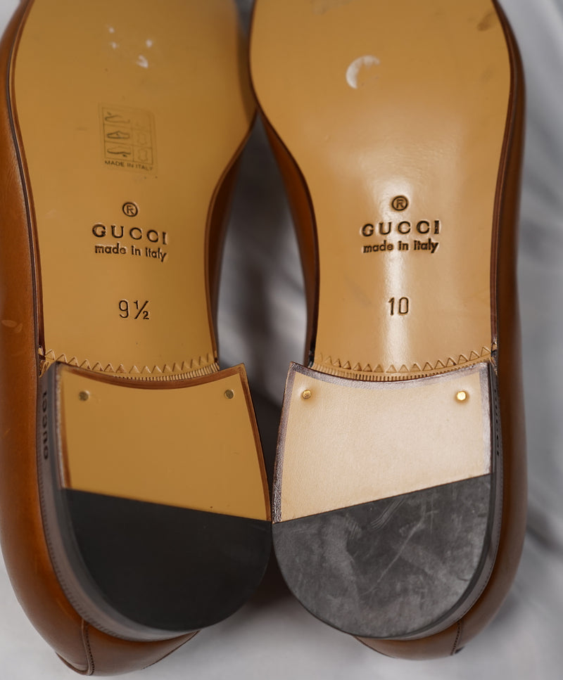 GUCCI - Brown Slim Silhouette Engraved Oxfords - 10.5/11
