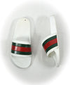 GUCCI - Iconic Green & Red Slides "72" White Slippers - 7