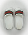 GUCCI - Iconic Green & Red Slides "72" White Slippers - 7