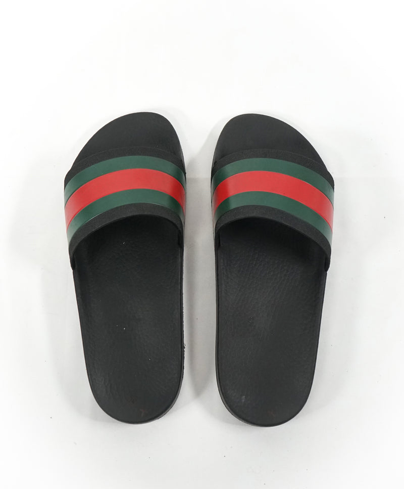 Gucci slides green on sale and red