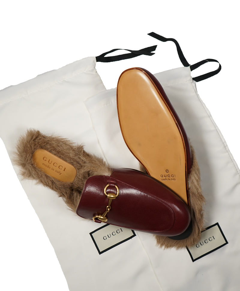 Gucci online fur slides