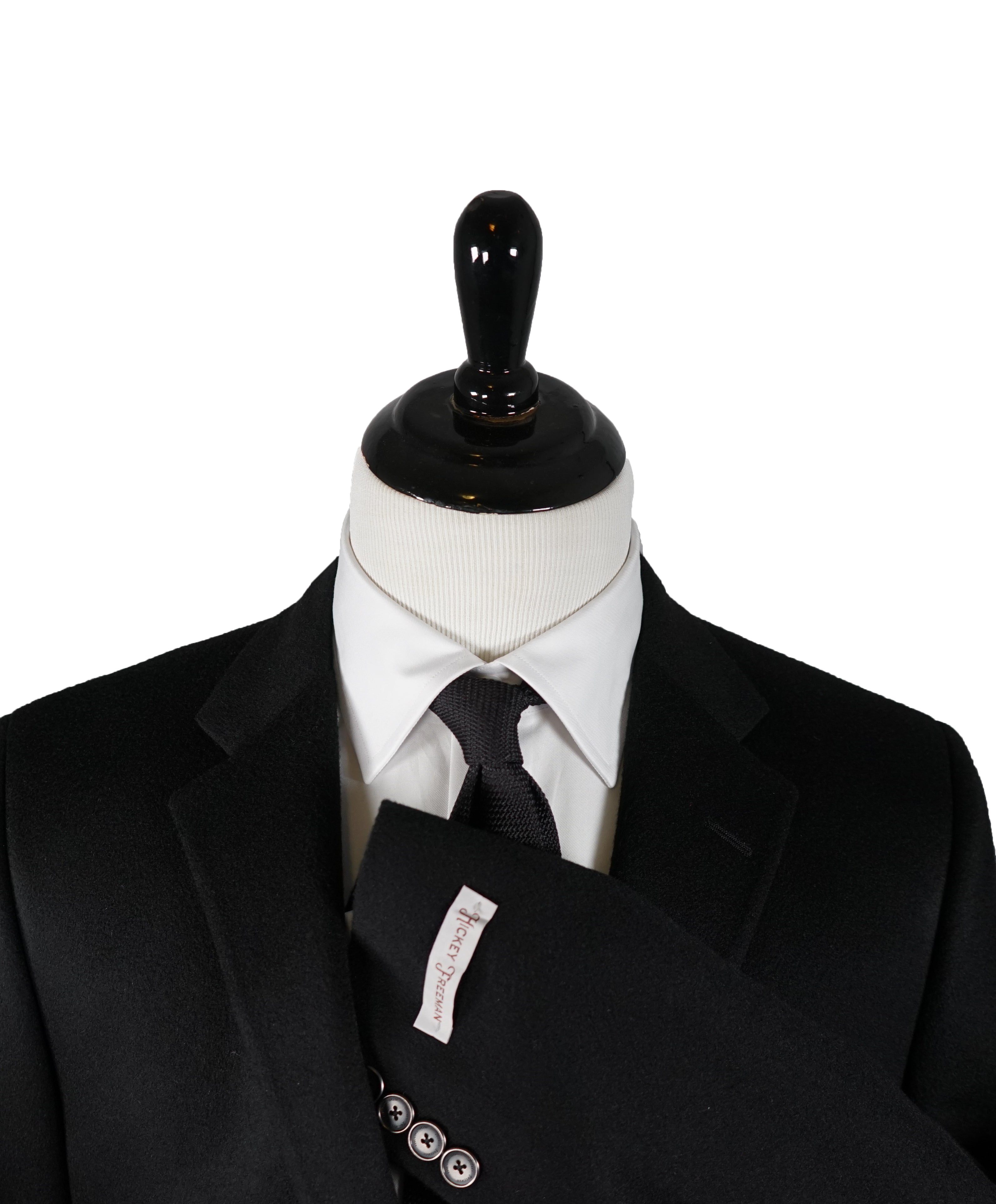 HICKEY FREEMAN - 100% Cashmere Black Blazer Engraved Buttons - 42R